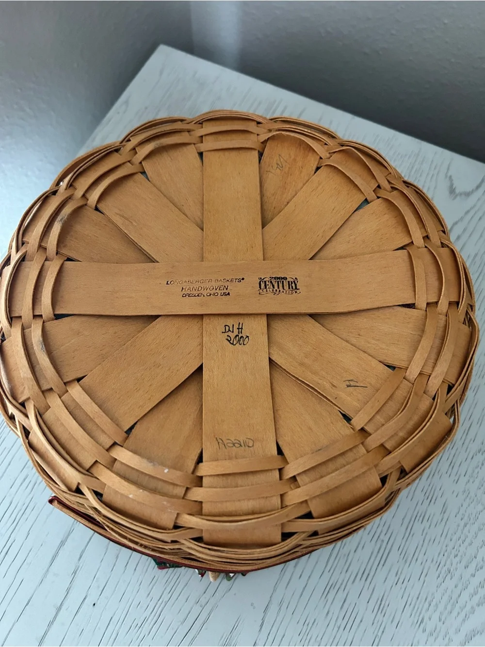 Longaberger basket ruffled